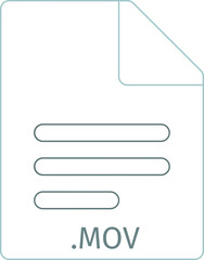 MOV black empty outline doc icon