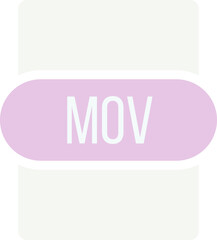 MOV File extension icon rounded and color fill