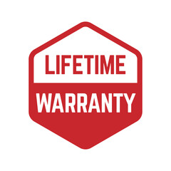 Set of Lifetime Warranty Stamp, Imprint, Seal Template in flat color. Vector Stock Illustration