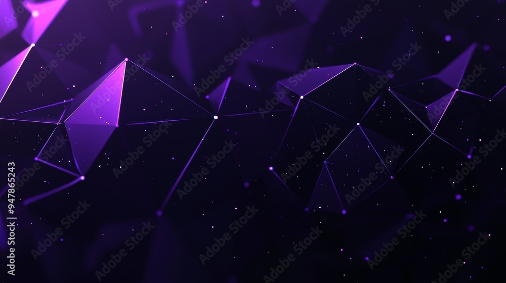 Poster connecting dots and lines on a purple background. plexus effect. abstract geometrical network backgr
