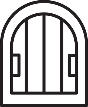 recommend clip art: Arch Window Icon Line Art
