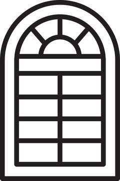 recommend clip art: Arch Window Icon Line Art