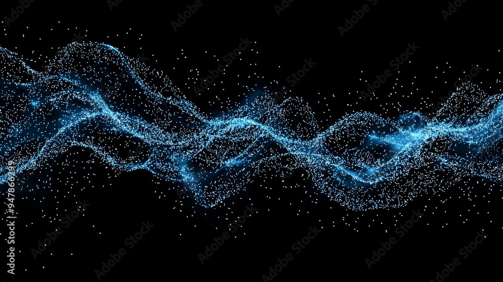 Poster background of dots and lines connected by a dark background. abstract technology background. 4k rend