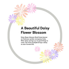flower blossom flowing on circle frame background