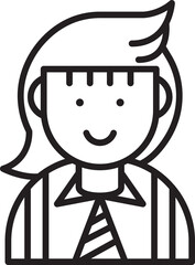 Business Woman Avatar Line Art