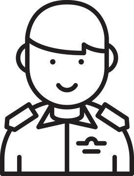 recommend clip art: Police Officer Avatar Line Art