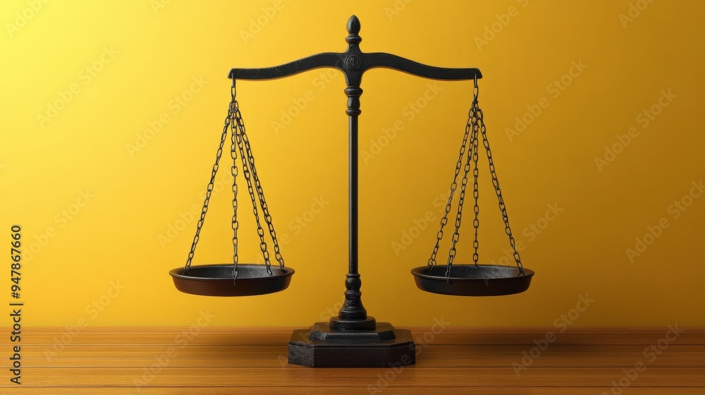 Poster 3d render paradox of clou3d an3d heavy weight place3d on scales isolate3d on yellow backgroun3d abst