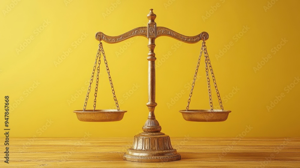 Poster 3d render paradox of clou3d an3d heavy weight place3d on scales isolate3d on yellow backgroun3d abst