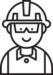 Engineer Avatar Line Art
