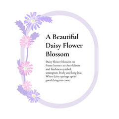 Obraz premium oval frame by blossom floral banner on white background