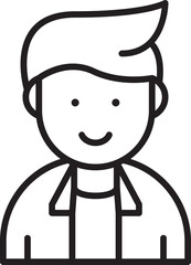 Boy Avatar Line Art