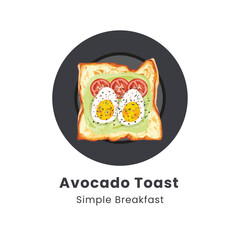 Hand drawn vector illustration of Avocado Toast on white background