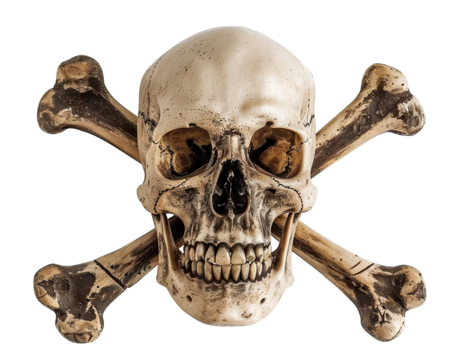 Skull with crossbones, cut out