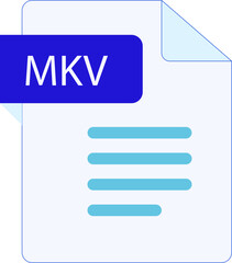 MKV File icon with folded style document