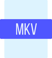 Obraz premium MKV ip file extension icon color fill outer flat