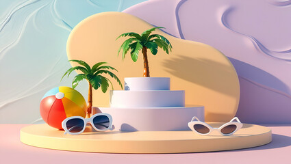 Obraz premium A render of a summer concept featu ai generative