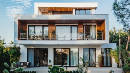 Fototapeta premium Modern Architectural Home with Balcony