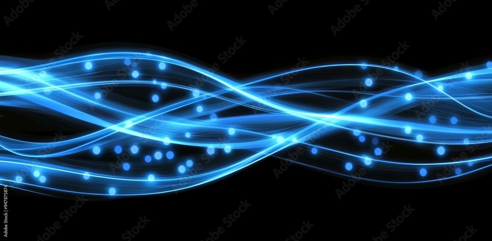 Poster animated 3d neural network. data streaming. global database and stock. bright, colorful background w
