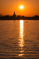 Bodensee, Sonnenuntergang über Konstanz