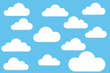 Light and airy cloud background vector design with layered clouds in various shades creating a dreamy atmosphere for digital projects

