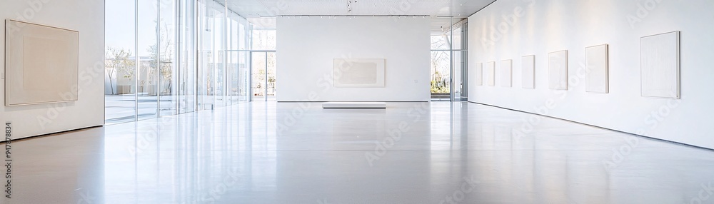 Poster an art gallery featuring ai-generated pieces displayed alongside traditional works, emphasizing the 