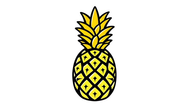 recommend clip art: Pineapple fruit icon with filled outline style isolated on white background