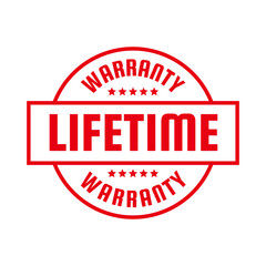 Lifetime Warranty - Stamp, Imprint, Seal Template. Vector Stock Illustration