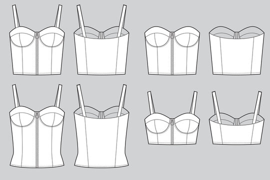 Set of corset and corselet tops