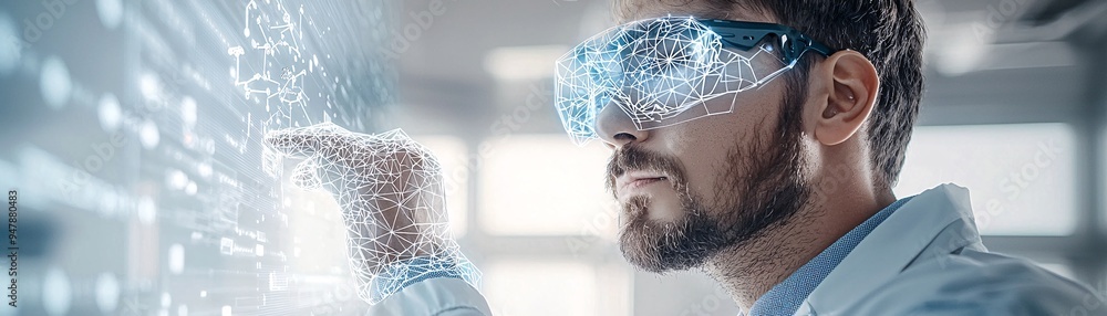 Poster an artist and an ai system work together in a contemporary studio, blending human creativity with ma
