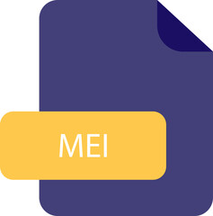 MEI file extension icon rounded corners and deep color