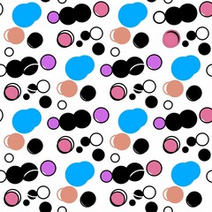  Abstract beautiful seamless pattern with many colorful circle on the white background for card , papers, fabric or branding.