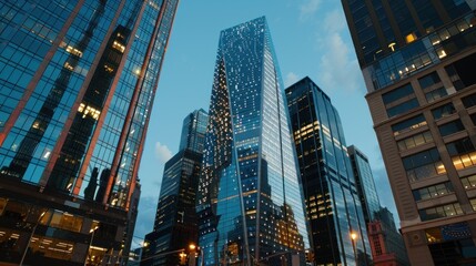 Fototapeta premium Modern skyscrapers in the city.