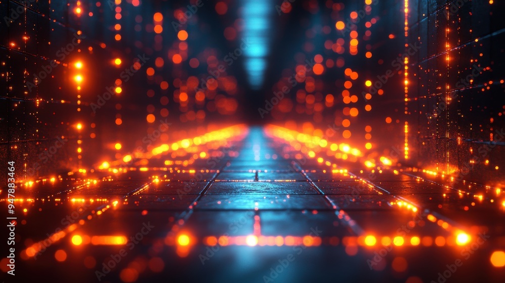 Poster 3d rendering abstract neon backgroun3d modern wallpaper with glowing gol3d ascending lines