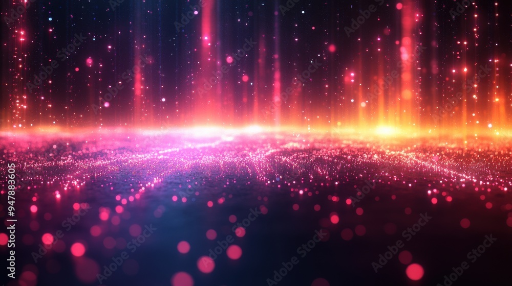 Poster 3d rendering abstract neon backgroun3d modern wallpaper with glowing gol3d ascending lines