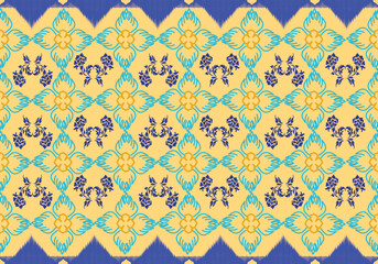 Flower blue  pattern seamless background vector design