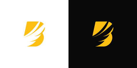 The bird wing B logo design is unique and modern
