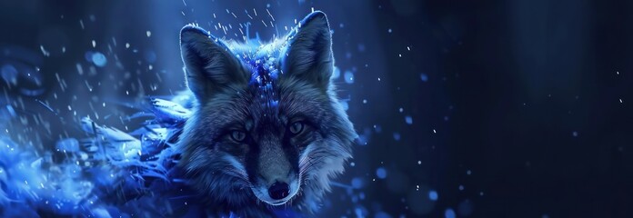 Blue Fox in the Night
