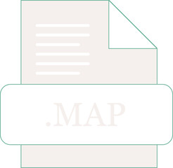 MAP File extension icon fill with minimal colors