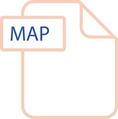 MAP File format icon rounded shapes outline