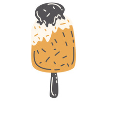 Illustration sticker ice cream icons design decoration colorful party birthday