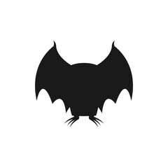 Silhouette of a scary flying monster. Vector illustration on a white background.