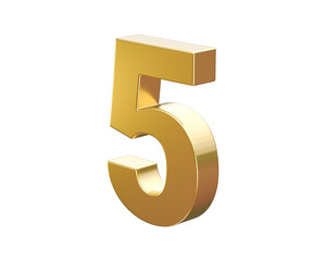 3d gold number 5