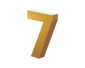 3d gold number 7