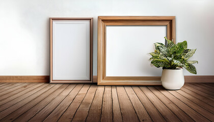 A clean, uncluttered image featuring a wooden frame and a white vase, perfect for promoting minimalist aesthetics and contemporary art.