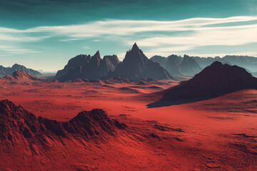 Naklejka premium Red Planet Landscape.