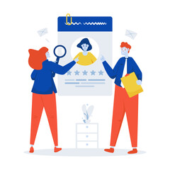 Candidate review selection job recruitment vector illustration