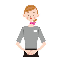 販売員のイラスト　化粧品カウンター　美容部員　
