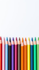 Pencils on white background