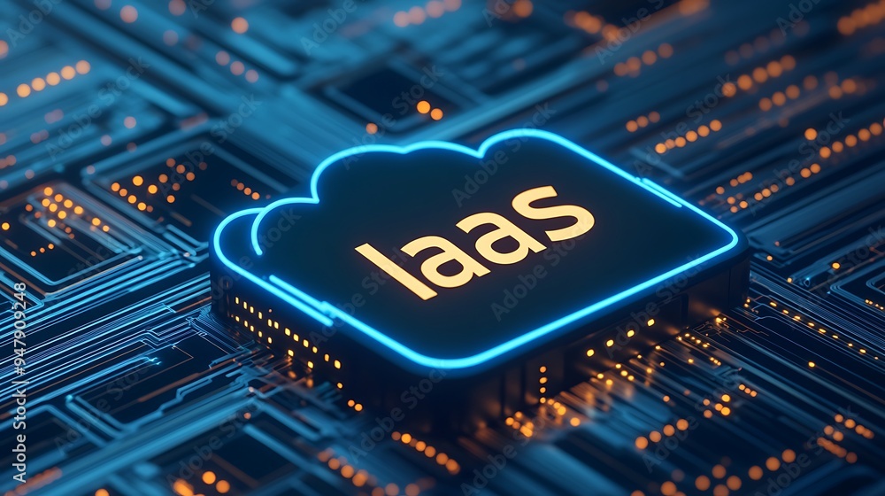 Poster digital representation of infrastructure as a service (iaas) in the cloud computing environment, hig