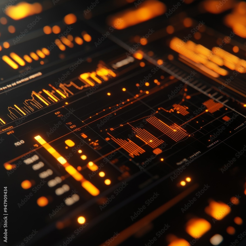 Poster These prompts focus on different types of 3D financial graphs and charts, using an aspect ratio